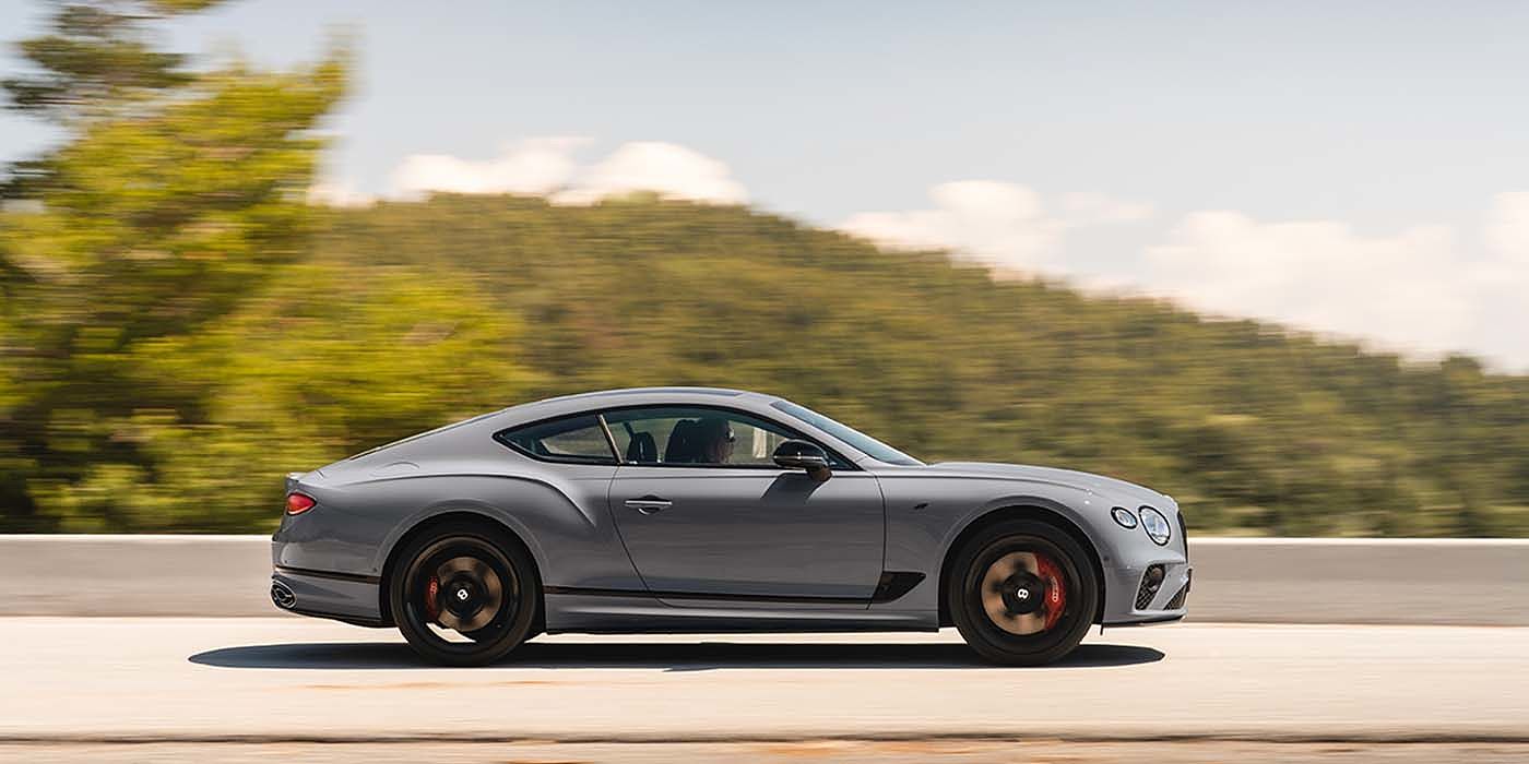 Bentley Singapore Bentley Continental GT S coupe in Cambrian Grey paint profile dynamic driving