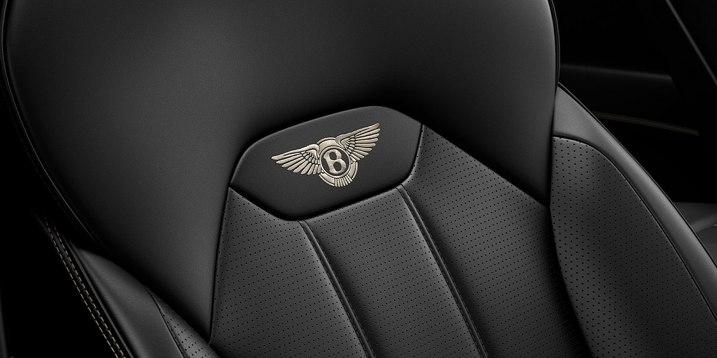 Bentley Singapore Bentley Bentayga SUV seat detail in Beluga black hide