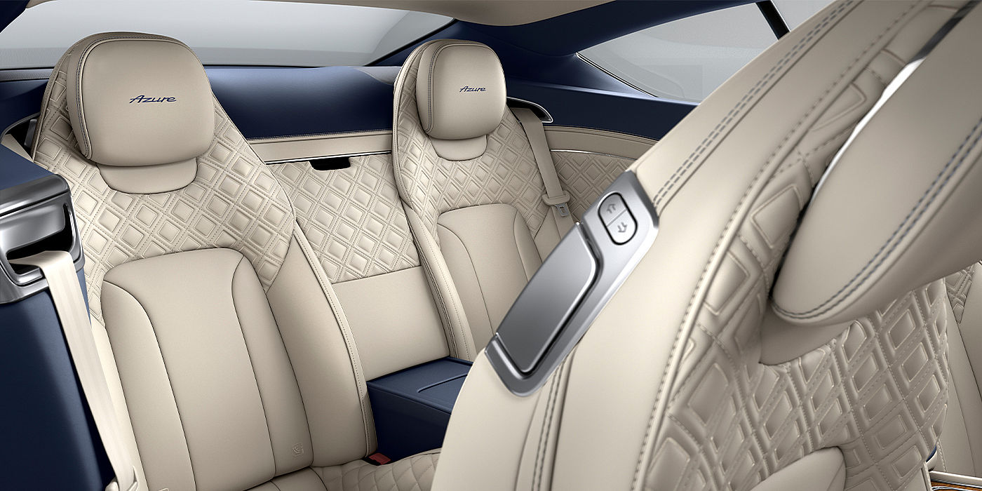 Bentley Singapore Bentley Continental GT Azure coupe rear interior in Imperial Blue and Linen hide